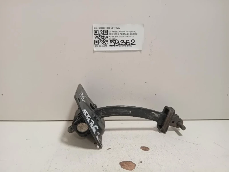 Cerniera Porta DI Carico POST DX 9809831880 Citroen Jumpy IV 2016