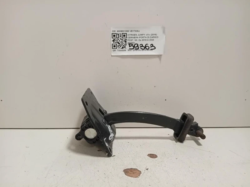 Cerniera Porta DI Carico POST SX 9809831880 Citroen Jumpy IV 2016