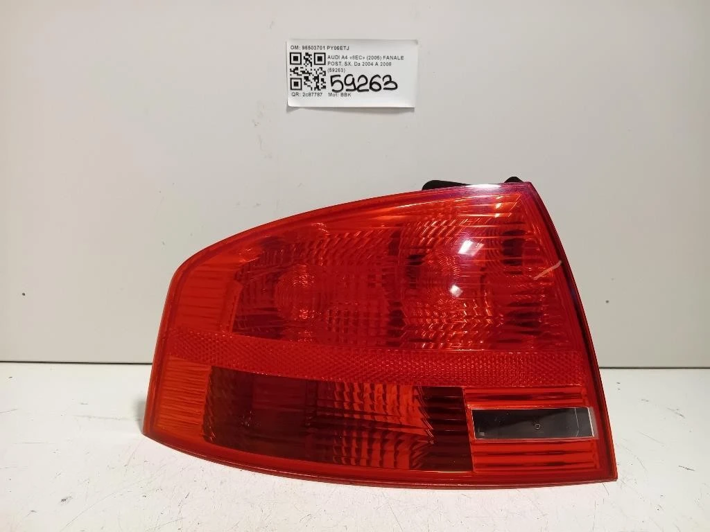 Fanale POST SX 96503701 Audi A4 8EC 2005