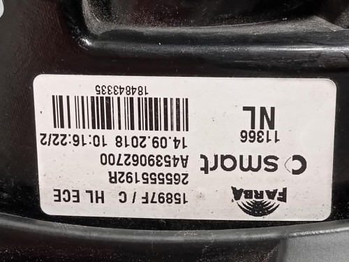 Fanale POST SX 265555192R Smart Forfour 453 2015
