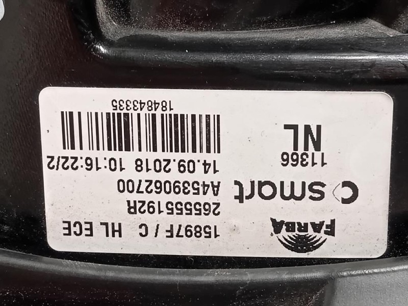 Fanale POST SX 265555192R Smart Forfour 453 2015