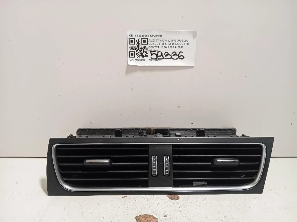 Griglia Condotto ARIA Cruscotto Centrale 8T2820951 Audi TT 8J3 2007