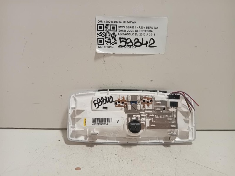 LUCE DI Cortesia Abitacolo 42921949704 Bmw Serie 1 F20 Berlina 2012
