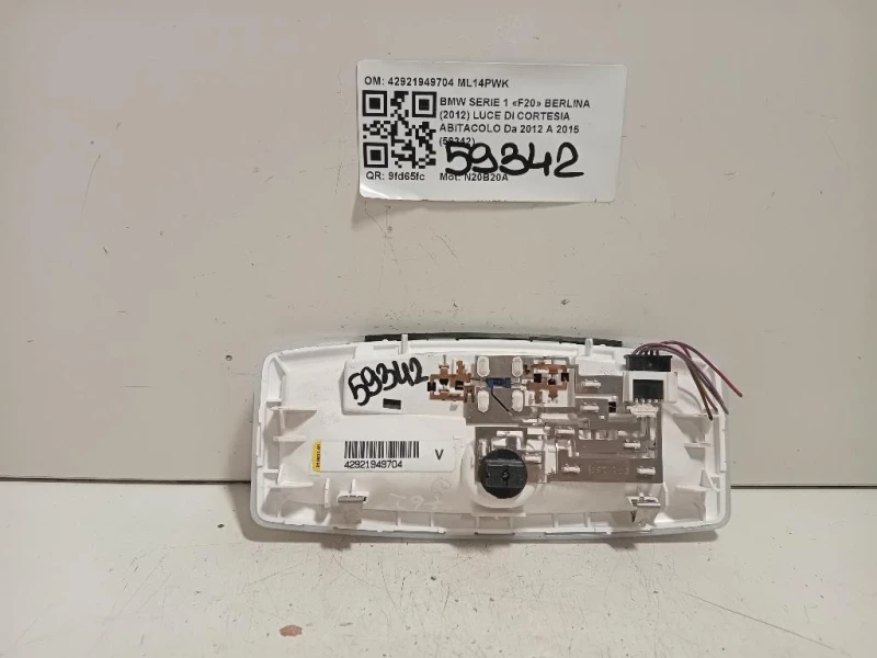 LUCE DI Cortesia Abitacolo 42921949704 Bmw Serie 1 F20 Berlina 2012