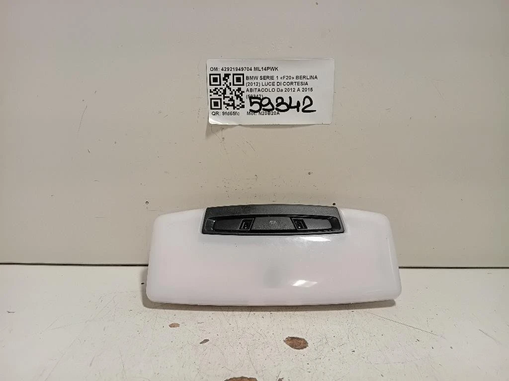 LUCE DI Cortesia Abitacolo 42921949704 Bmw Serie 1 F20 Berlina 2012