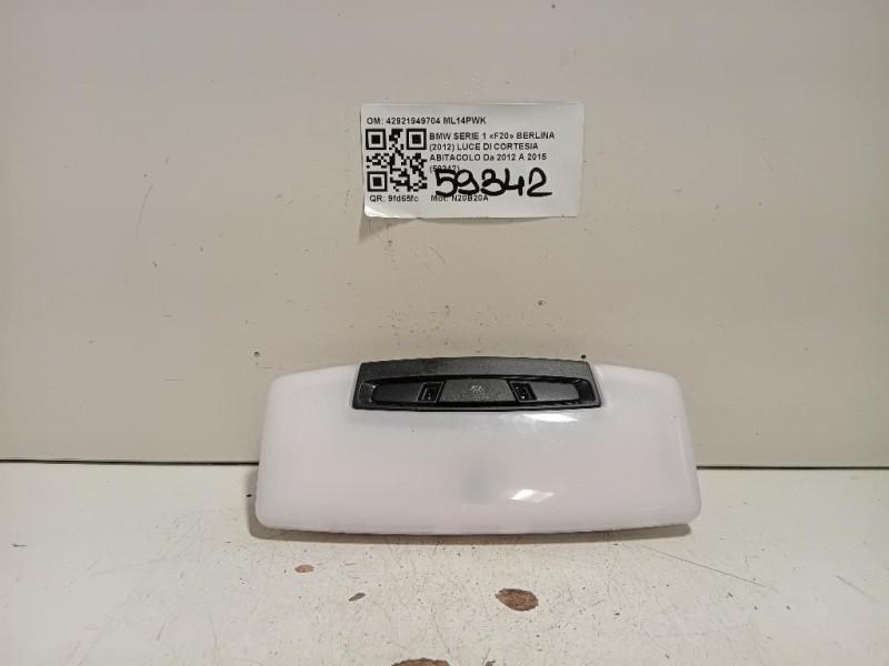 LUCE DI Cortesia Abitacolo 42921949704 Bmw Serie 1 F20 Berlina 2012