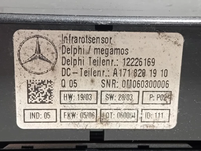 LUCE DI Cortesia Abitacolo A1718201401 Mercedes Classe SLK R171 2004