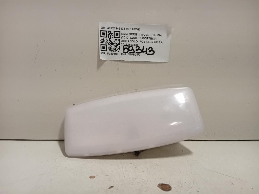 LUCE DI Cortesia Abitacolo POST 43921949804 Bmw Serie 1 F20 Berlina 2012