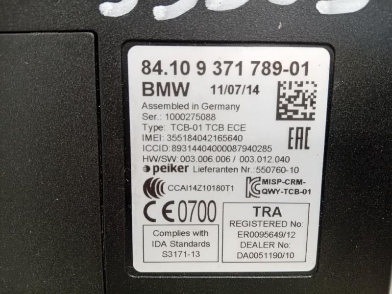 Modulo Bluetooth 84109371789 Bmw Serie 1 F20 Berlina 2012