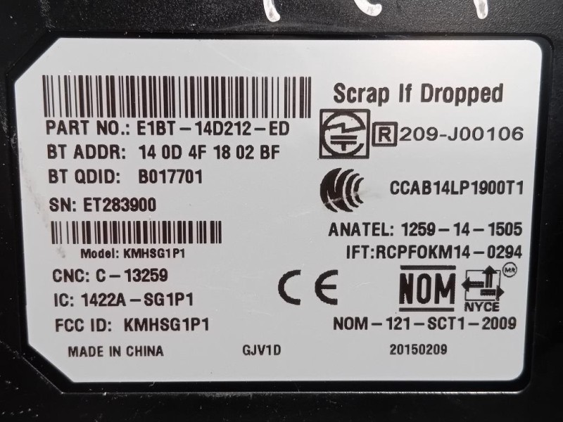 Modulo Bluetooth E1BT-14D212-ED Ford Ecosport 2013