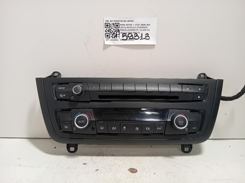Modulo Comando Riscaldamento Clima 64119226784 Bmw Serie 1 F20 Berlina 2012
