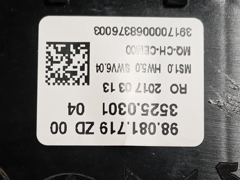 Modulo Comando Riscaldamento Clima 98081719ZD Citroen Jumpy IV 2016