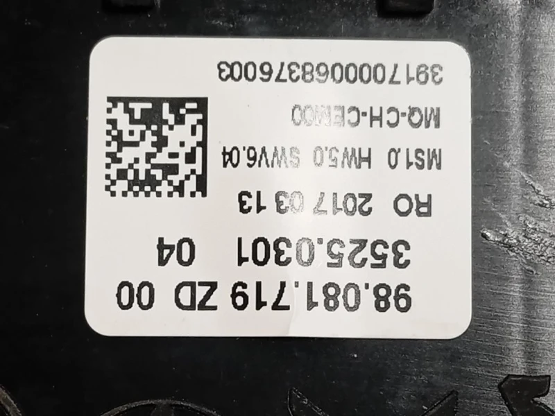 Modulo Comando Riscaldamento Clima 98081719ZD Citroen Jumpy IV 2016