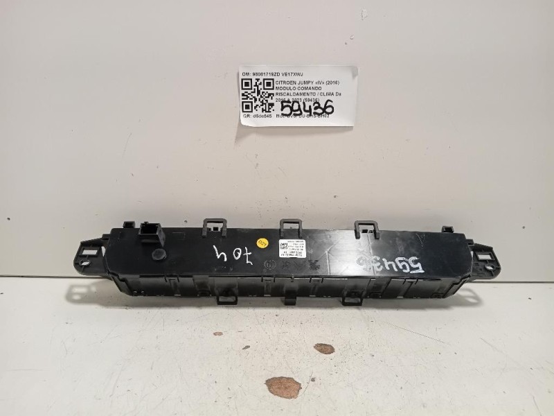 Modulo Comando Riscaldamento Clima 98081719ZD Citroen Jumpy IV 2016