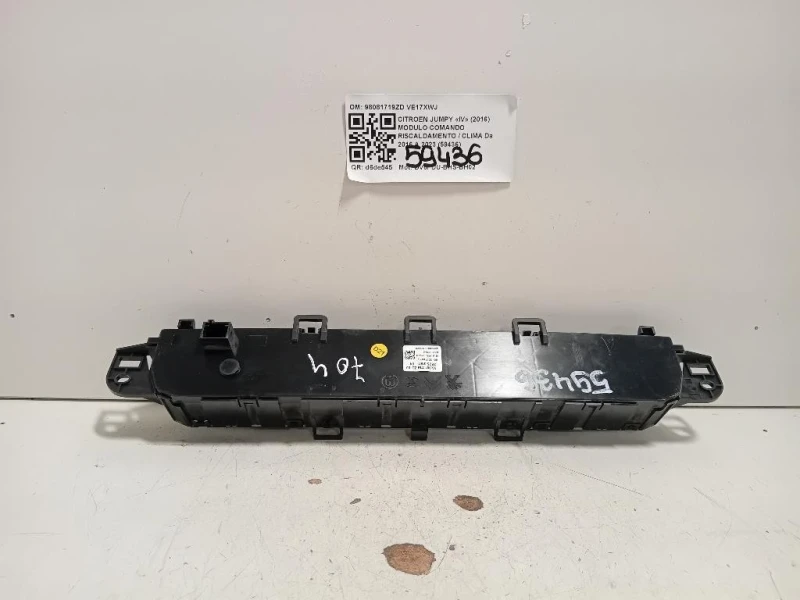Modulo Comando Riscaldamento Clima 98081719ZD Citroen Jumpy IV 2016