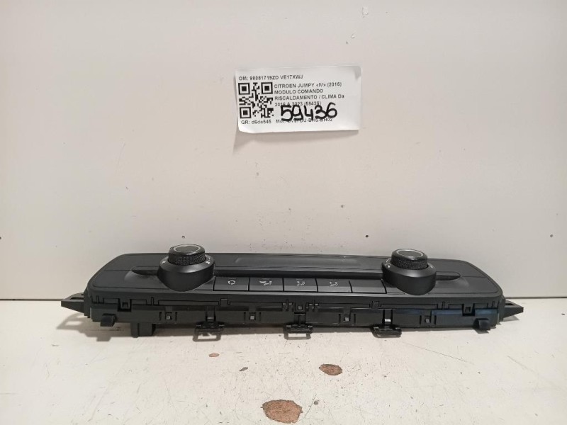 Modulo Comando Riscaldamento Clima 98081719ZD Citroen Jumpy IV 2016