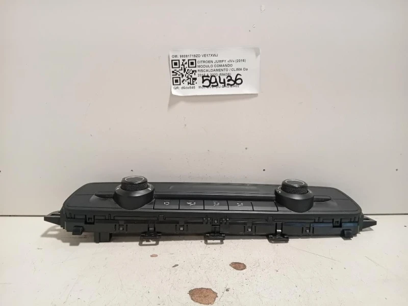 Modulo Comando Riscaldamento Clima 98081719ZD Citroen Jumpy IV 2016