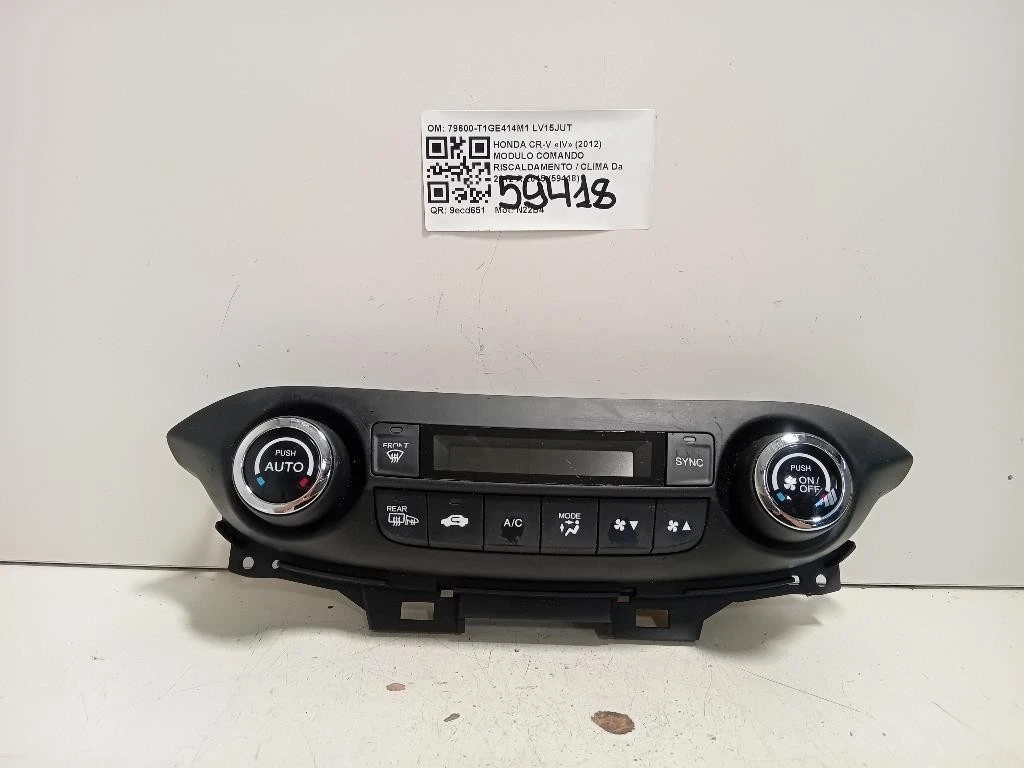 Modulo Comando Riscaldamento Clima 79600-T1GE414M1 Honda CR-V IV 2012