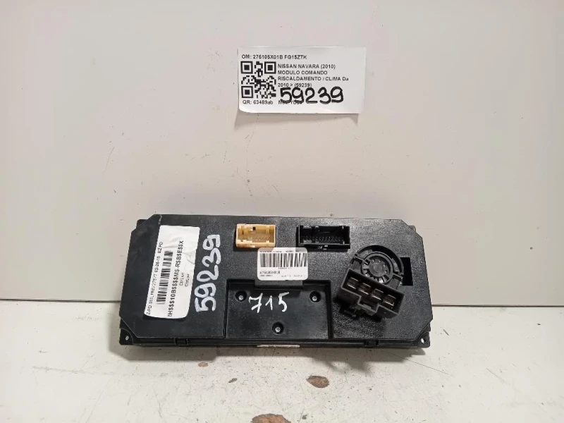 Modulo Comando Riscaldamento Clima 275105X01B Nissan Navara 2010