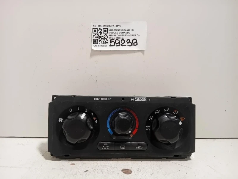 Modulo Comando Riscaldamento Clima 275105X01B Nissan Navara 2010