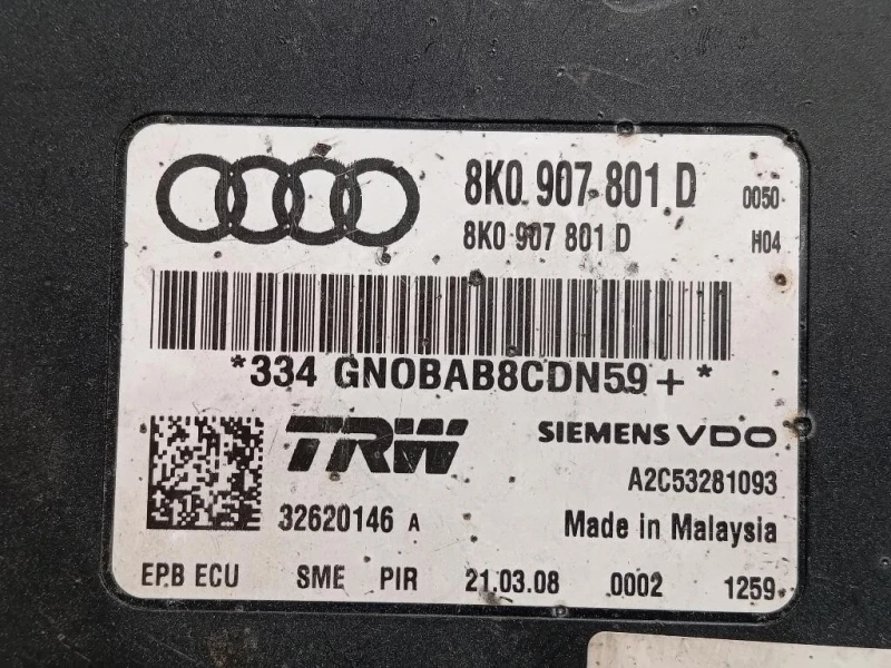 Centralina Freno A MANO 8K0907801D Audi A4 8K5 Avant 2008