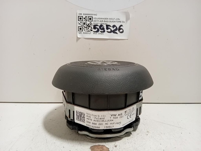 Air-bag Guidatore 5G0880201AC Volkswagen GOLF VII 2017