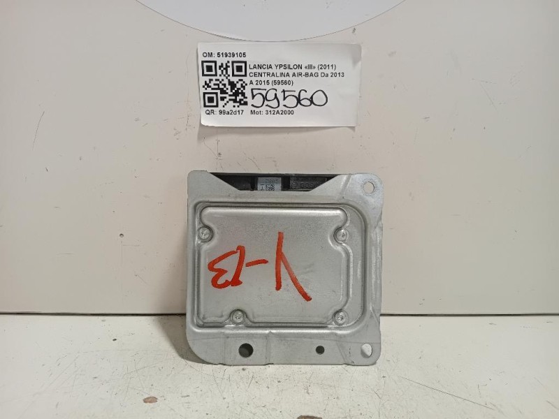 Centralina Air-bag 51939105 Lancia Ypsilon III 2011