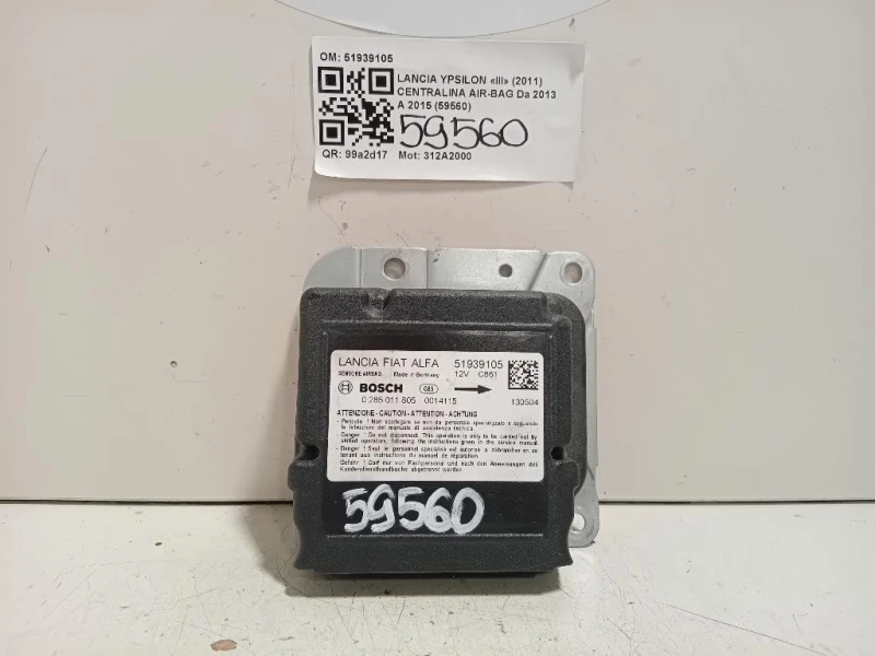 Centralina Air-bag 51939105 Lancia Ypsilon III 2011