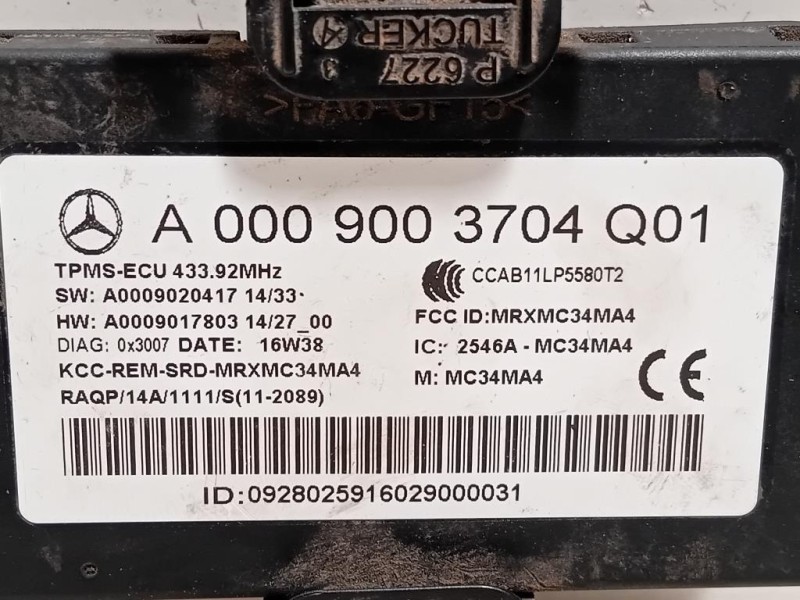 Centralina Controllo Pneumatici A0009003704 Mercedes Classe E W212 2009