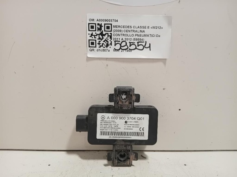 Centralina Controllo Pneumatici A0009003704 Mercedes Classe E W212 2009