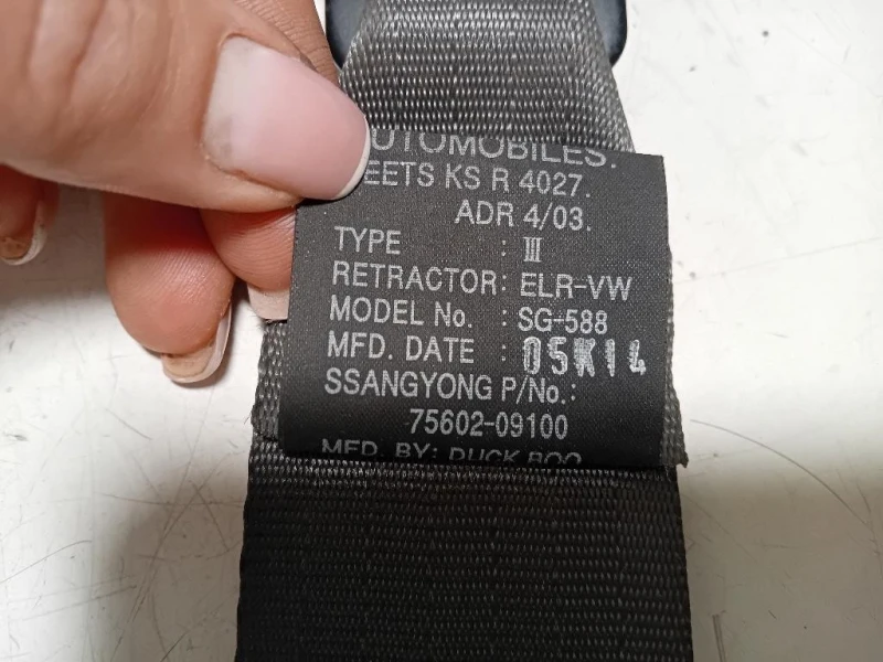 Cintura DI Sicurezza Sedile POST DX 75602-09100 Ssangyong Kyron 2005