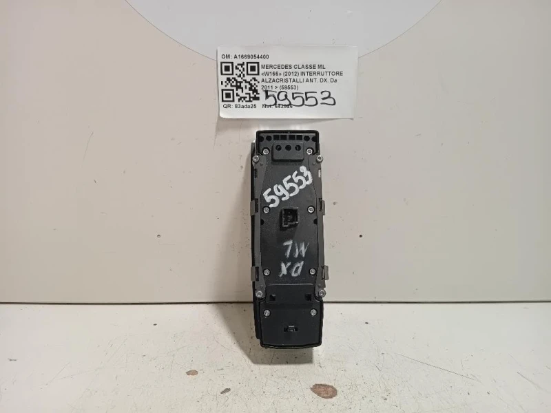 Interruttore Alzacristalli ANT DX A1669054400 Mercedes Classe ML W166 2012