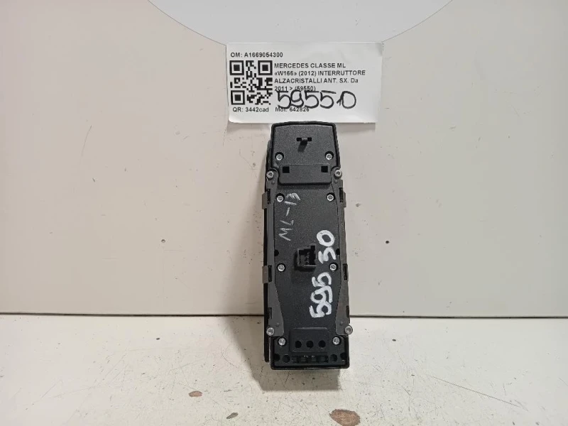 Interruttore Alzacristalli ANT SX A1669054300 Mercedes Classe ML W166 2012