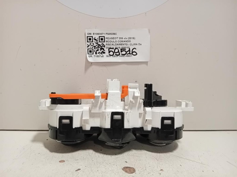 Modulo Comando Riscaldamento Clima E1063071 Peugeot 208 I 2015