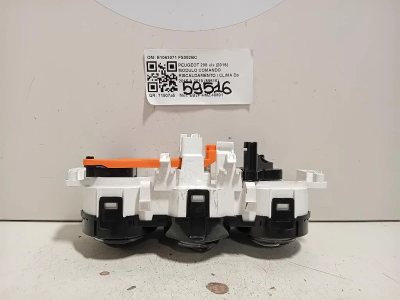 Modulo Comando Riscaldamento Clima E1063071 Peugeot 208 I 2015