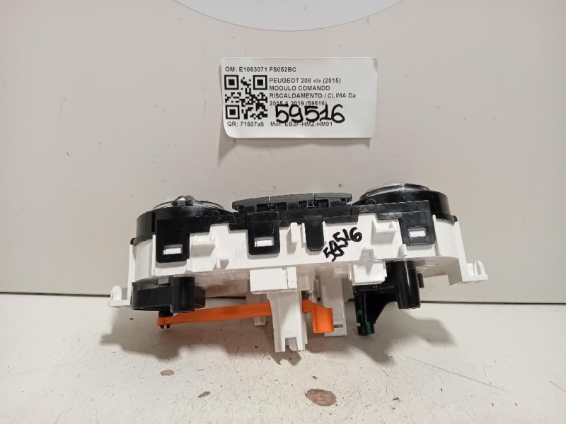 Modulo Comando Riscaldamento Clima E1063071 Peugeot 208 I 2015