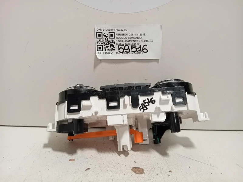Modulo Comando Riscaldamento Clima E1063071 Peugeot 208 I 2015