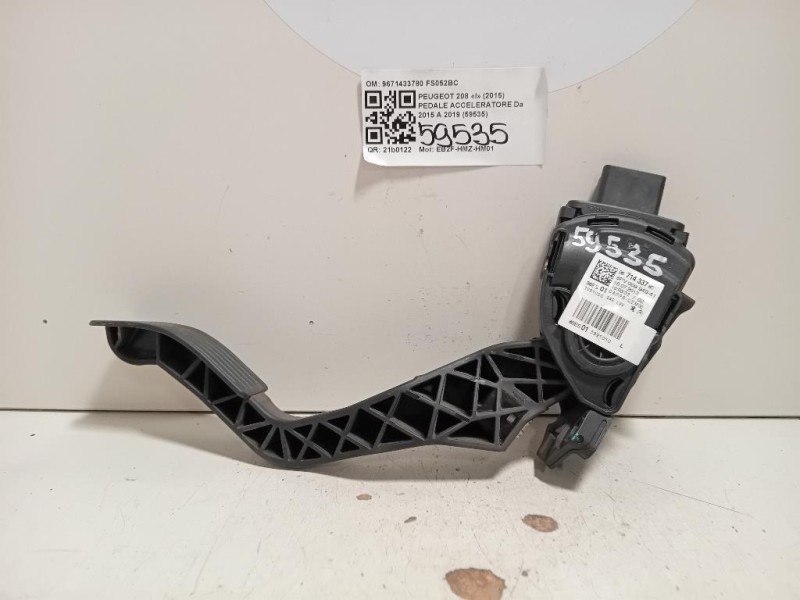 Pedale Acceleratore 9671433780 Peugeot 208 I 2015