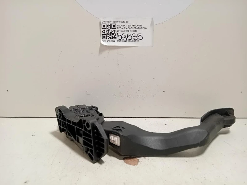 Pedale Acceleratore 9671433780 Peugeot 208 I 2015