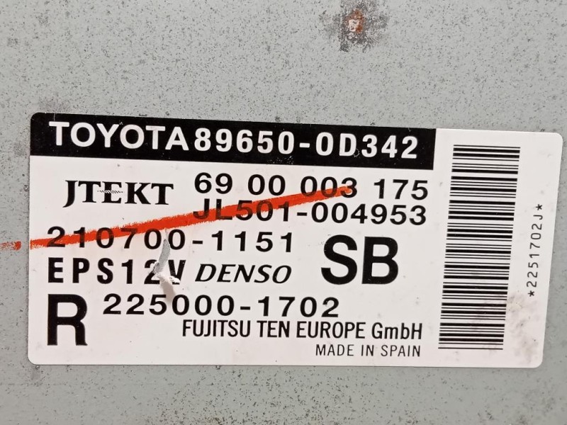 Centralina Servosterzo 89650-0D342 Toyota Yaris IV 2014