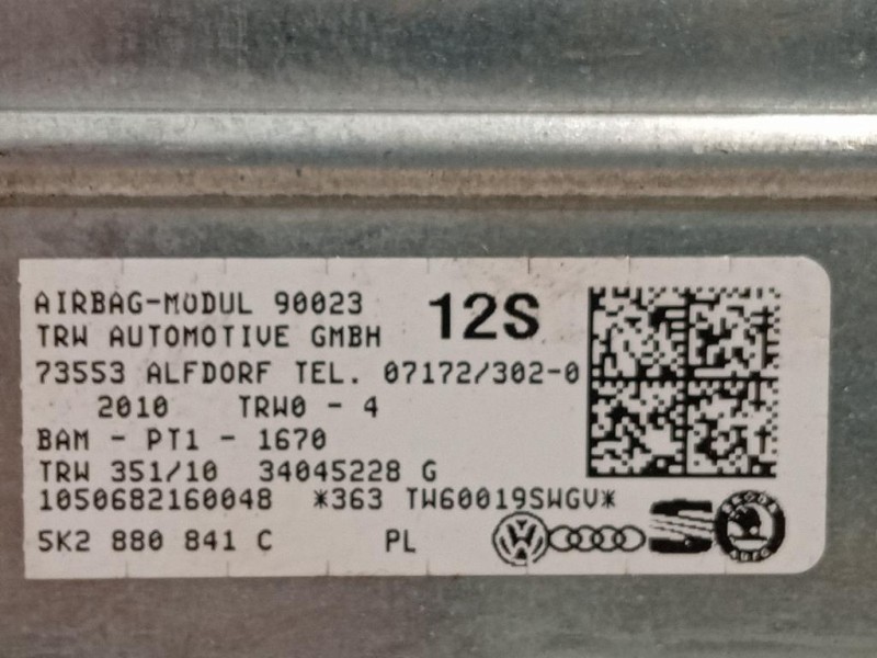 Air-bag Ginocchia SX 34034012 Volkswagen GOLF VI 2009