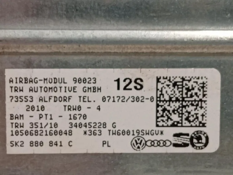 Air-bag Ginocchia SX 34034012 Volkswagen GOLF VI 2009