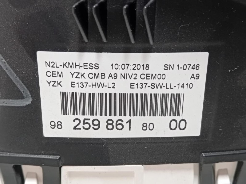 Quadro Strumenti 9825986180 Peugeot 208 I 2015