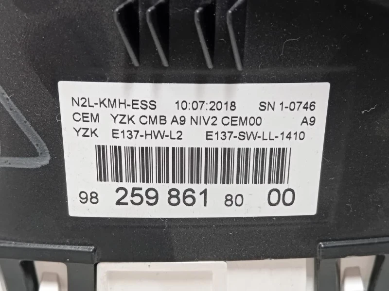 Quadro Strumenti 9825986180 Peugeot 208 I 2015
