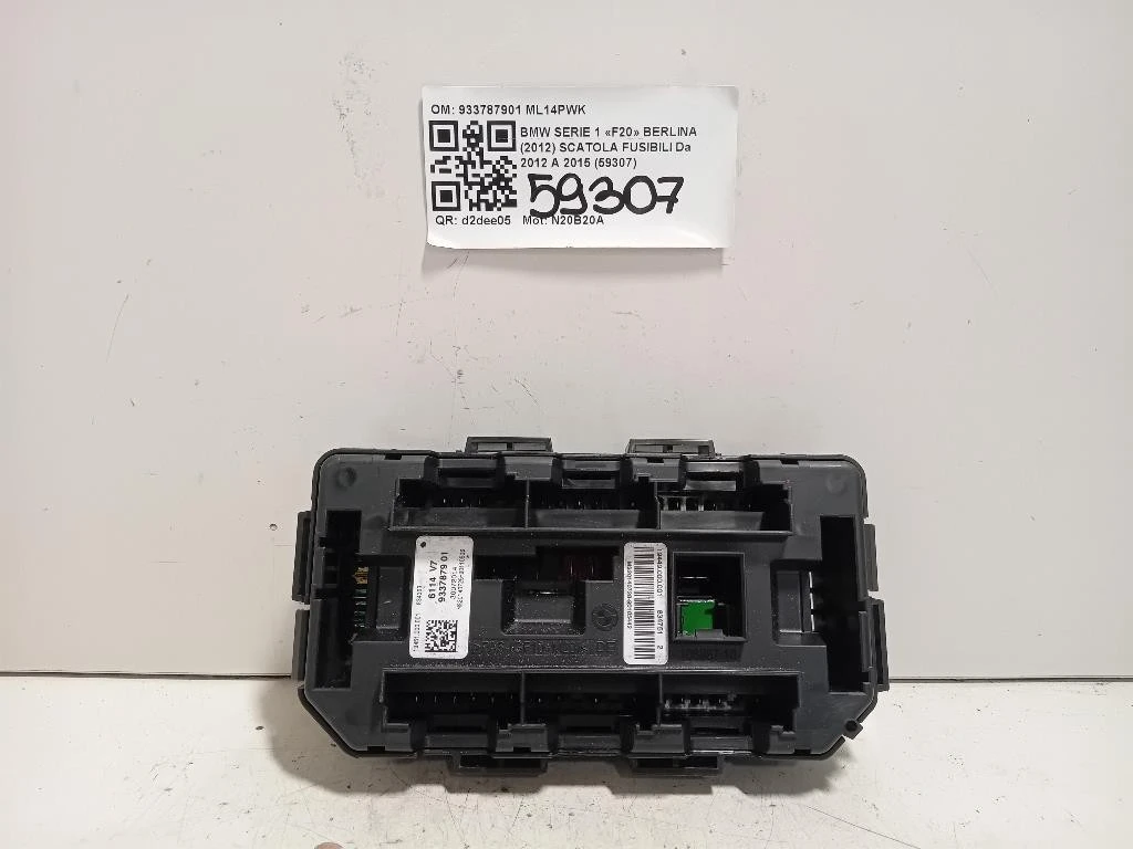 Scatola Fusibili 933787901 Bmw Serie 1 F20 Berlina 2012