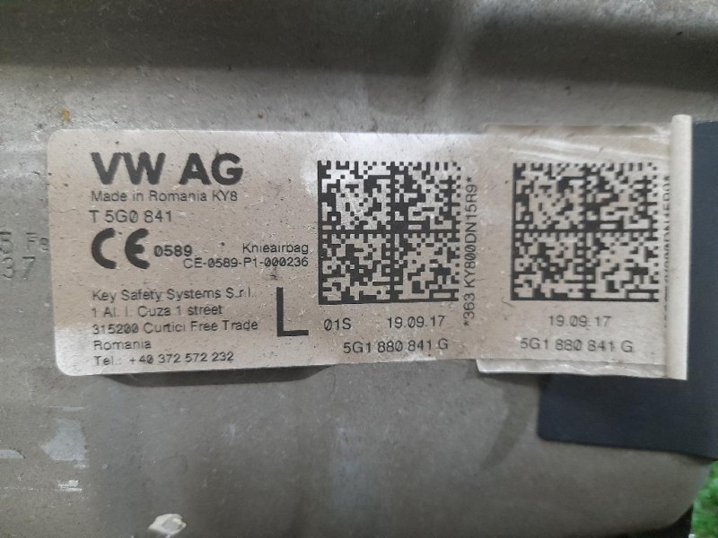 Air-bag Ginocchia SX 5G1880841G Volkswagen GOLF VII 2017