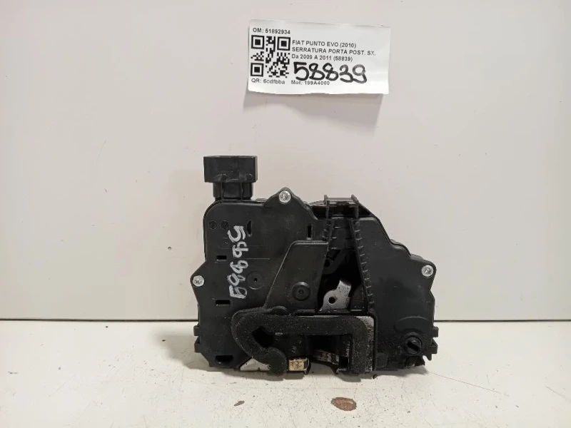 Serratura Porta POST SX 51892934 Fiat Punto EVO 2010