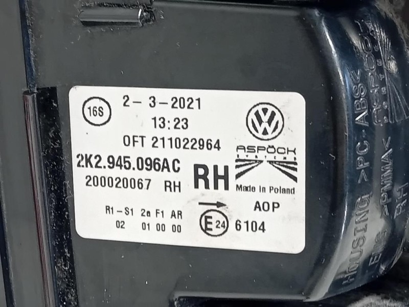 Fanale POST DX 2K2945096AC Volkswagen Caddy V 2015