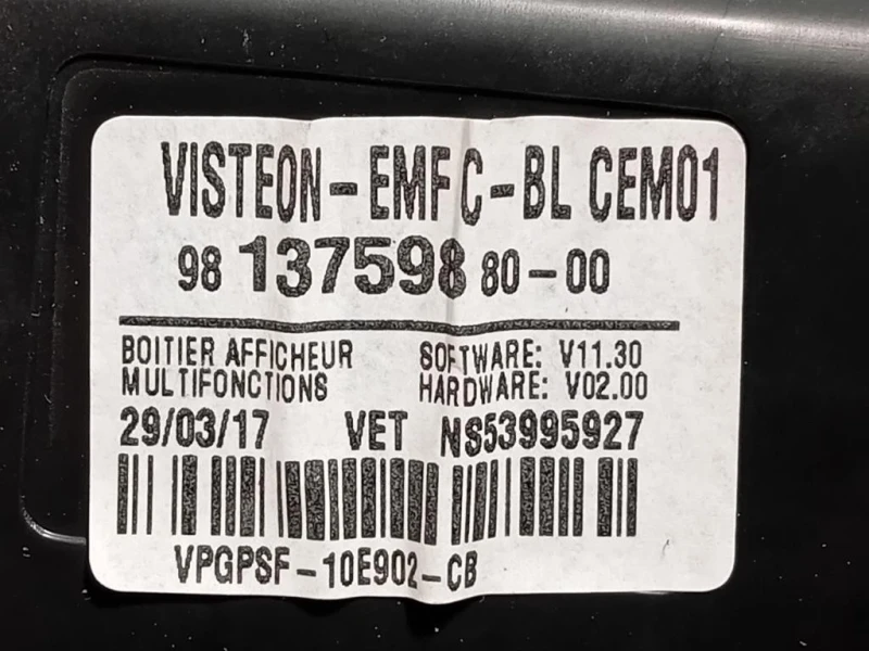 Unità Autoradio 9813759880 Citroen Jumpy IV 2016