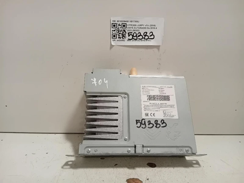 Unità Autoradio 9816209480 Citroen Jumpy IV 2016